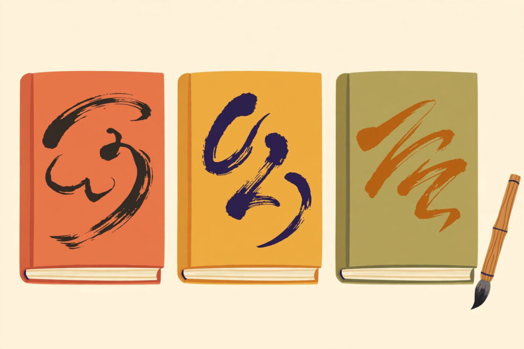 Hiragana katakana kanji calligraphy